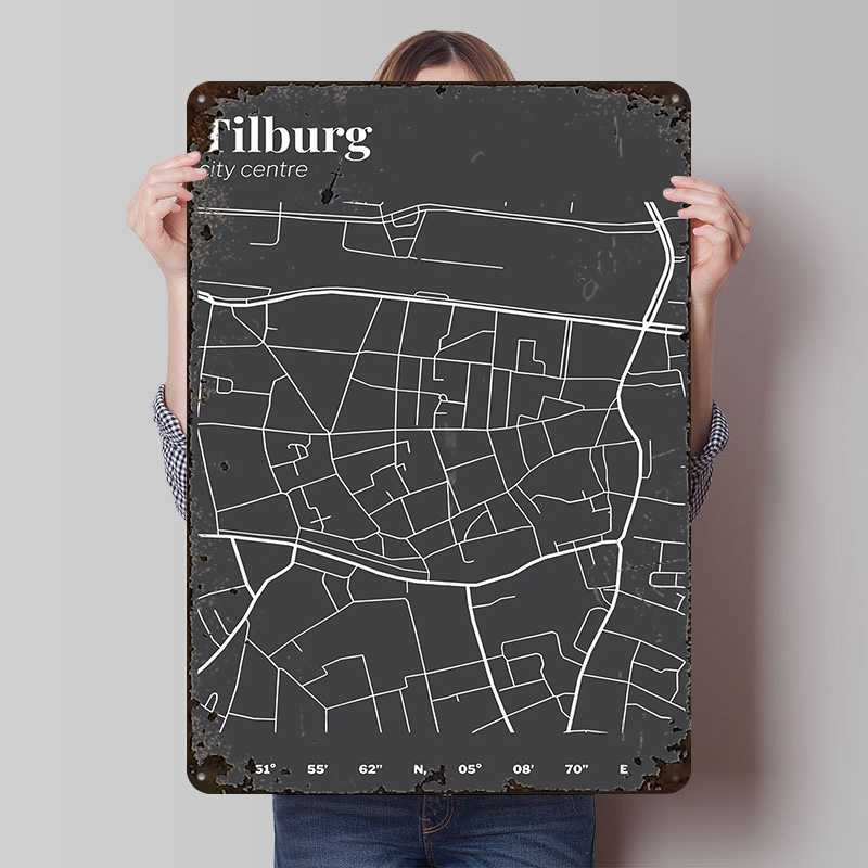 Custom Map Poster - خريطة مركز مدينة تيلبورغ مطبوعة على