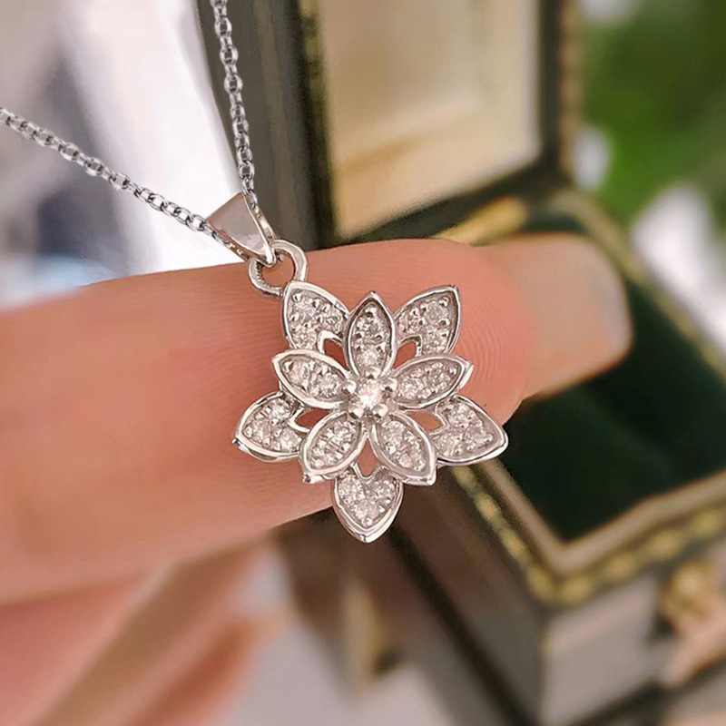 Birth Flower Necklace - 925 فضة زهرة قلادة شخصية سحر