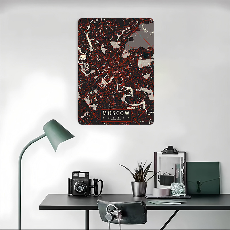 موسكو خريطة المدينة ناقلات ملص - مراجعة Custom Map Poster وسعره