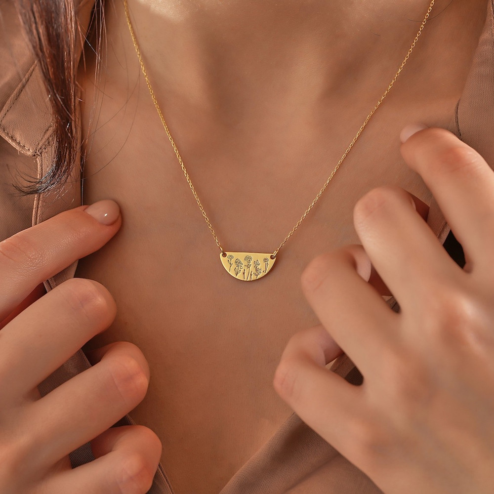مخصص شهر الميلاد زهرة قلادة شخ - مراجعة Birth Flower Necklace وسعره