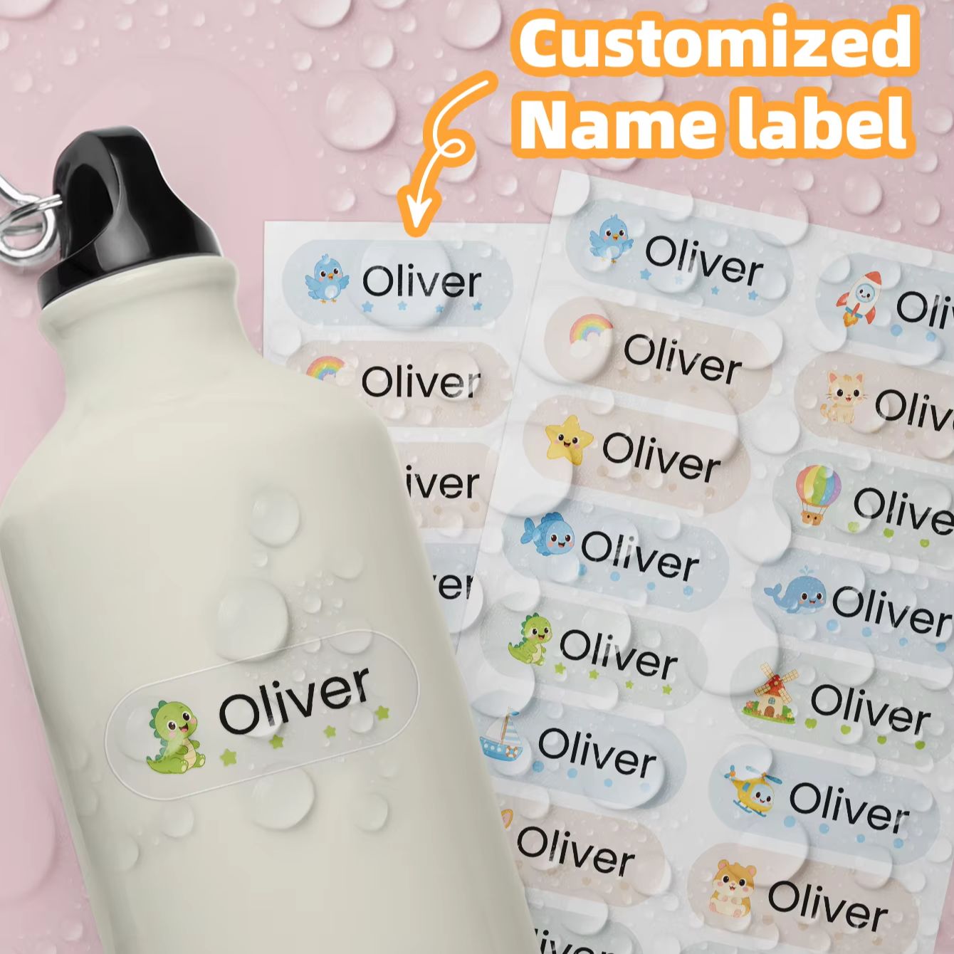 1-400 قطعة ملصقات أسماء كرتوني - مراجعة Personalised Candle Label وسعره