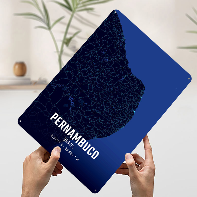بيرنامبوكو منتصف الليل خريطة ا - مراجعة Custom Map Poster وسعره