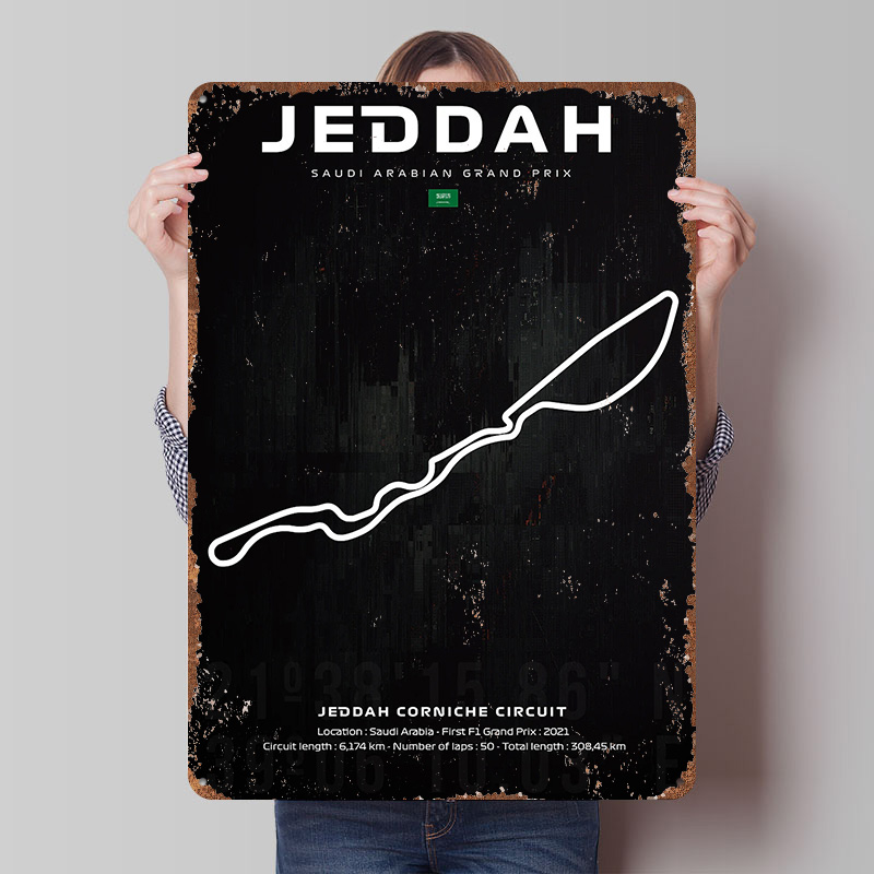 ملصق خريطة سباق جدة، لوحة جدار - مراجعة Custom Map Poster وسعره