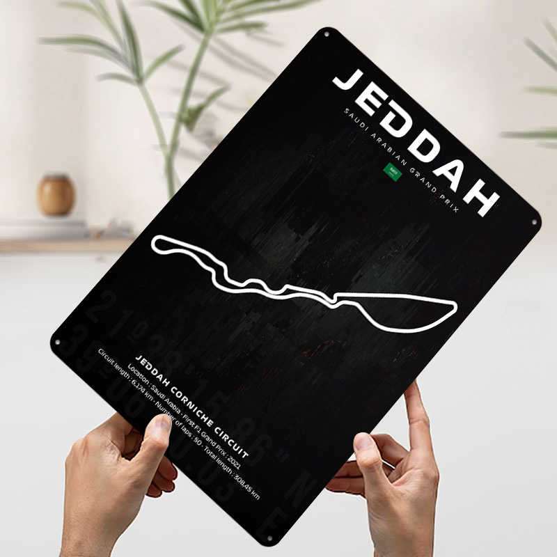 ملصق خريطة سباق جدة، لوحة جدار - مراجعة Custom Map Poster وسعره