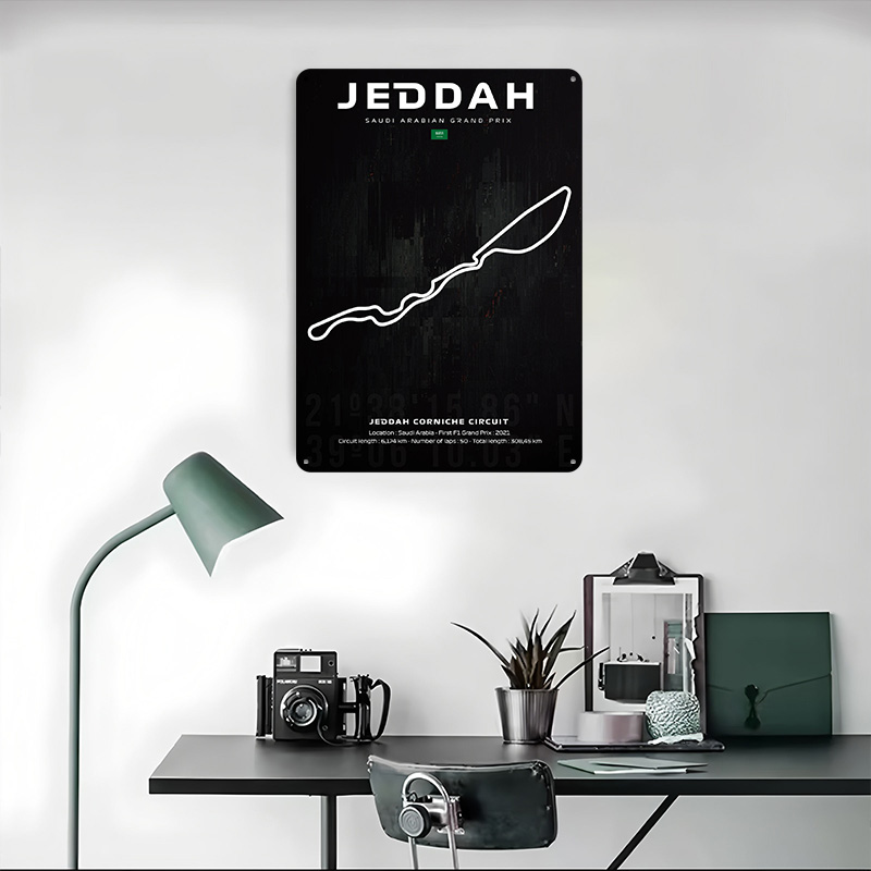 ملصق خريطة سباق جدة، لوحة جدار - مراجعة Custom Map Poster وسعره